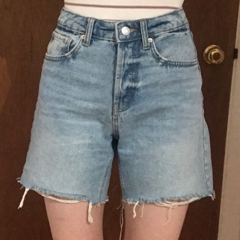 wild fable High Rise Distressed Bermuda Shorts